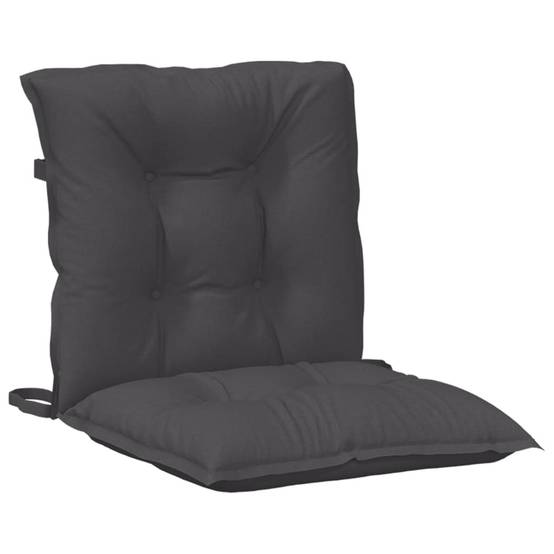 Coussins de chaise à dossier bas polyester anthracite mélangé 100 x 50 x 7 cm - PANGIVO - Image 5