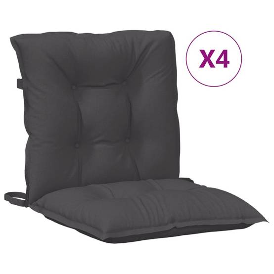 Coussins de chaise à dossier bas polyester anthracite mélangé 100 x 50 x 7 cm - PANGIVO - Image 2