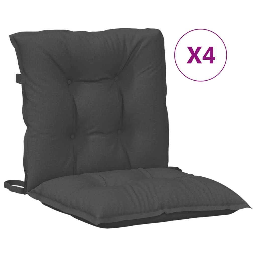Coussins de chaise à dossier bas polyester anthracite mélangé 100 x 50 x 7 cm - PANGIVO - Image 2