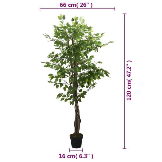 Vidaxl - Ficus artificiel 630 feuilles 120 cm vert - Image 3