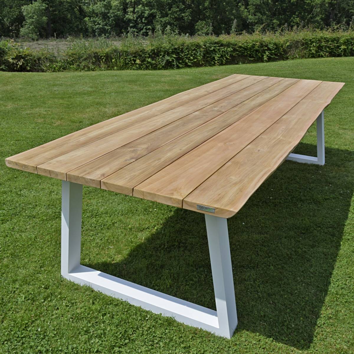 Gecko Jardin - Table en aluminium blanc et teck massif 300 cm, Mucen - Gecko Jardin - Imagen 3