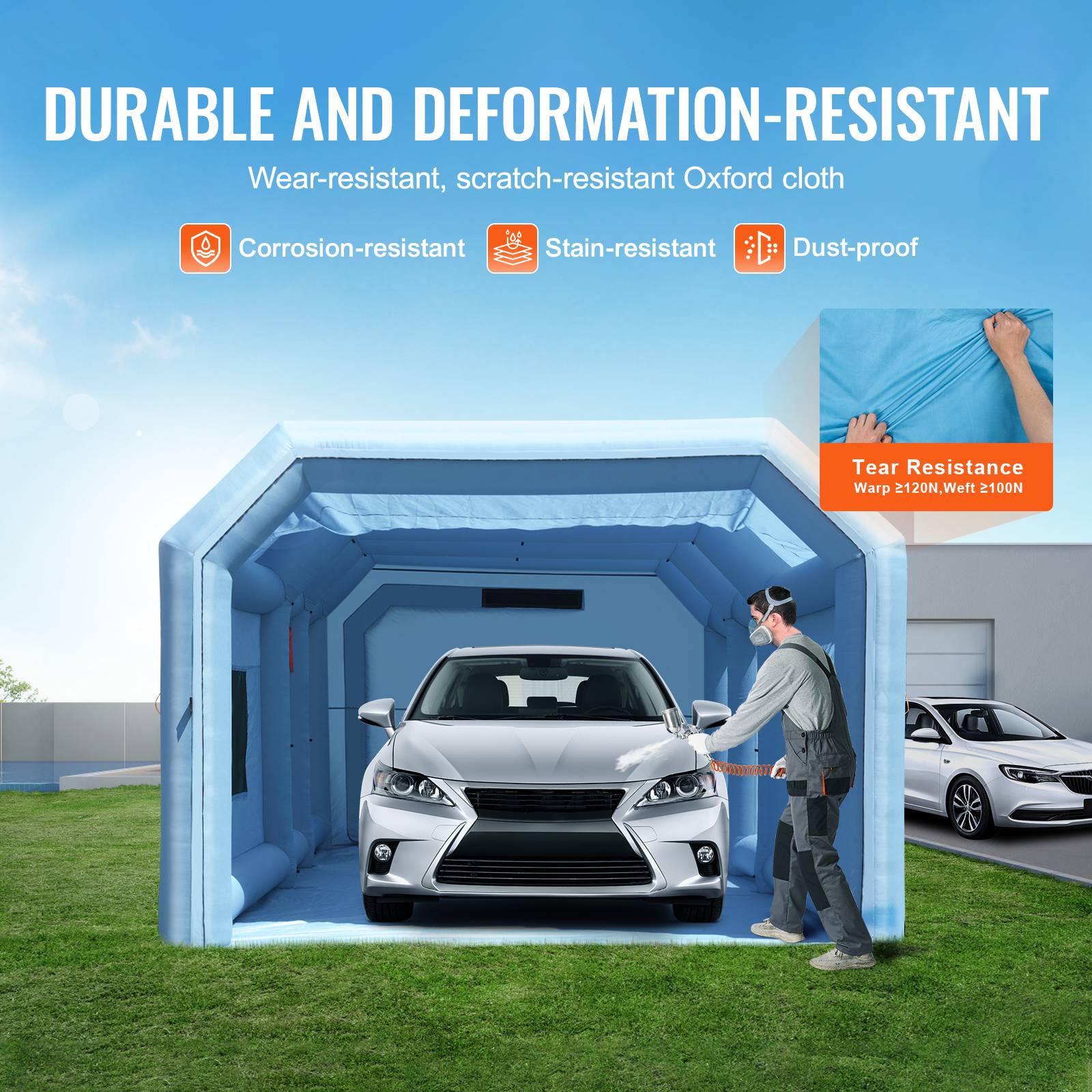 Vevor - VEVOR Cabine de Peinture Gonflable 8,5x4,8x3,3 m, Souffleurs 950 W + 750 W, Filtration. - Image 4