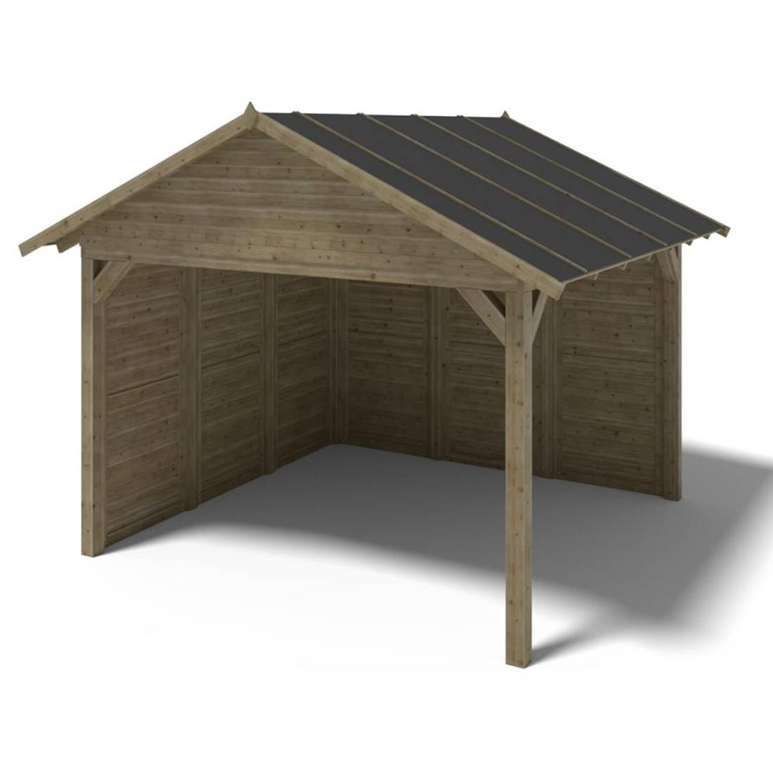 Altanka - Pergola de jardin 4.04x4.04m avec panneaux - traité - ALT125 - ALTANKA - Image 1