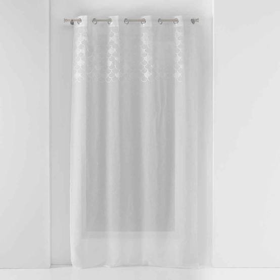Rideau Voilage à Œillets "Yaelle" 135x240cm Blanc - Image 1