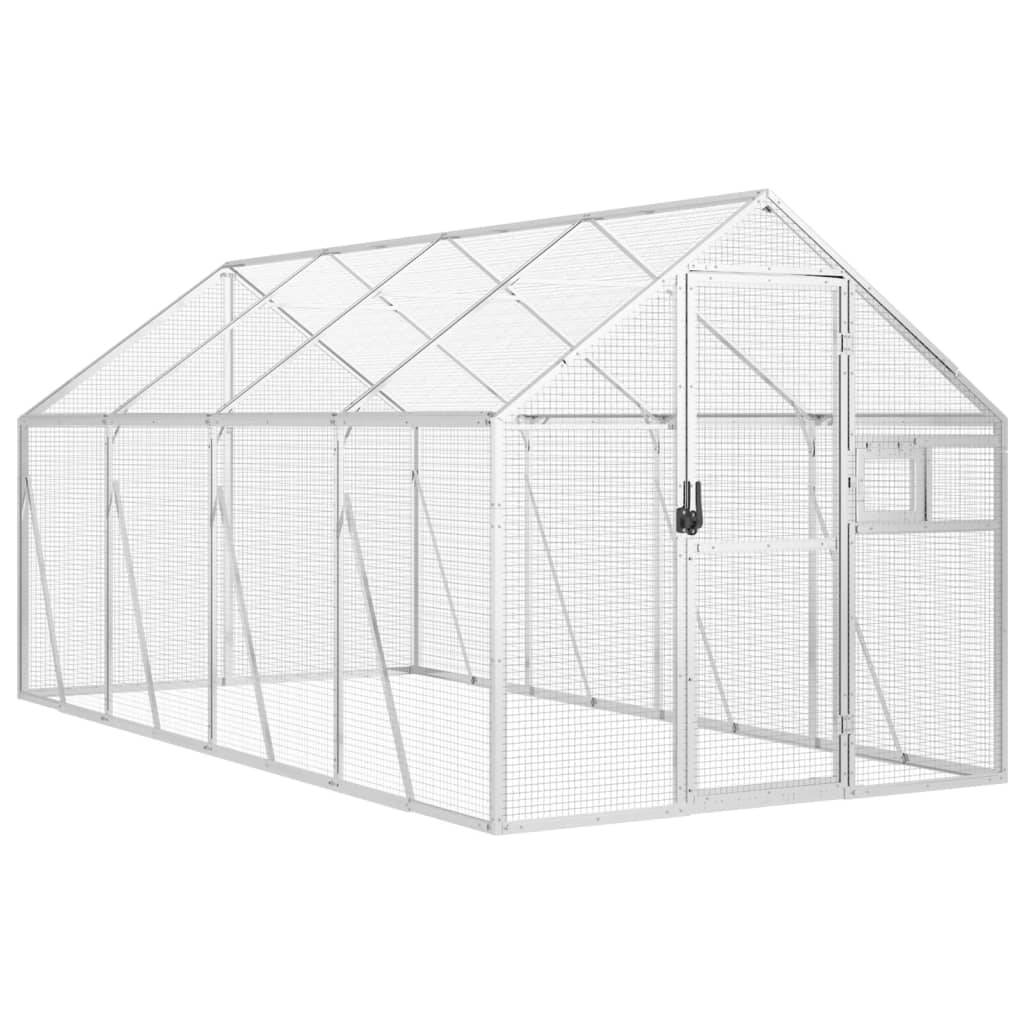 Volière Extérieure Aluminium Grande Taille Argent 179x400x185cm - ComfortXL Outdoor Living - Image 2