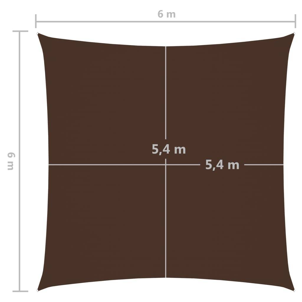 Helloshop26 - Voile toile d'ombrage parasol tissu oxford carré 6 x 6 m marron - Imagen 6