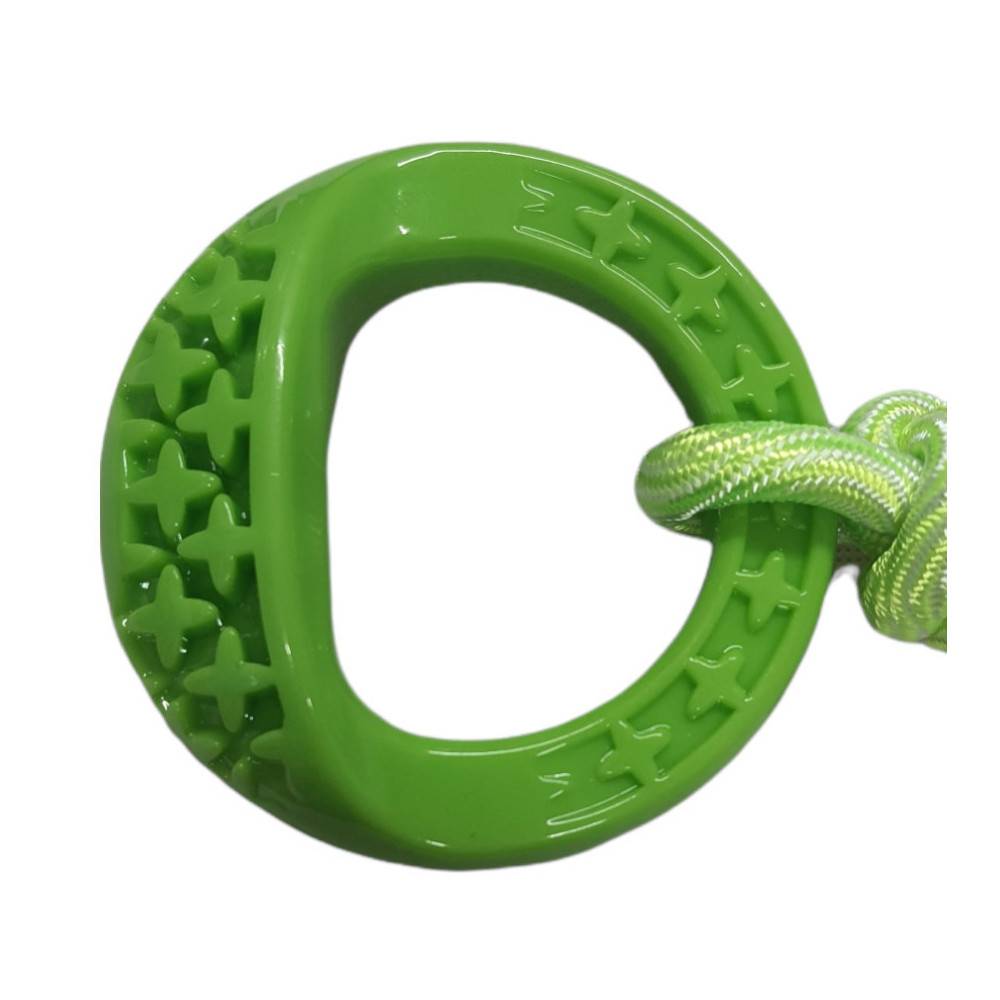 Animallparadise - Anneau rond en TPR et corde 25 cm, vert, Samba Jeux pour chien - Imagen 4