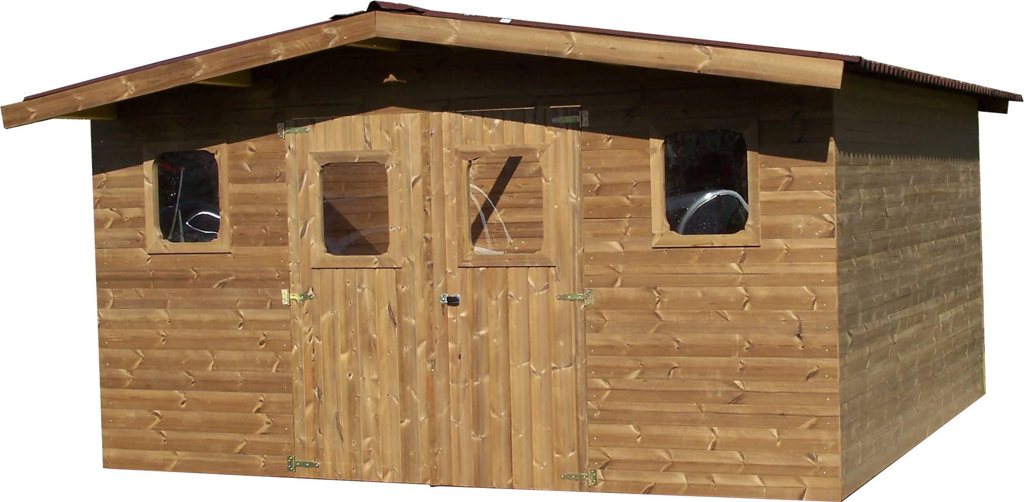 Habrita - Abri THERMABRI madriers sans plancher, toit double pente 15,14 m² Habrita - Image 1