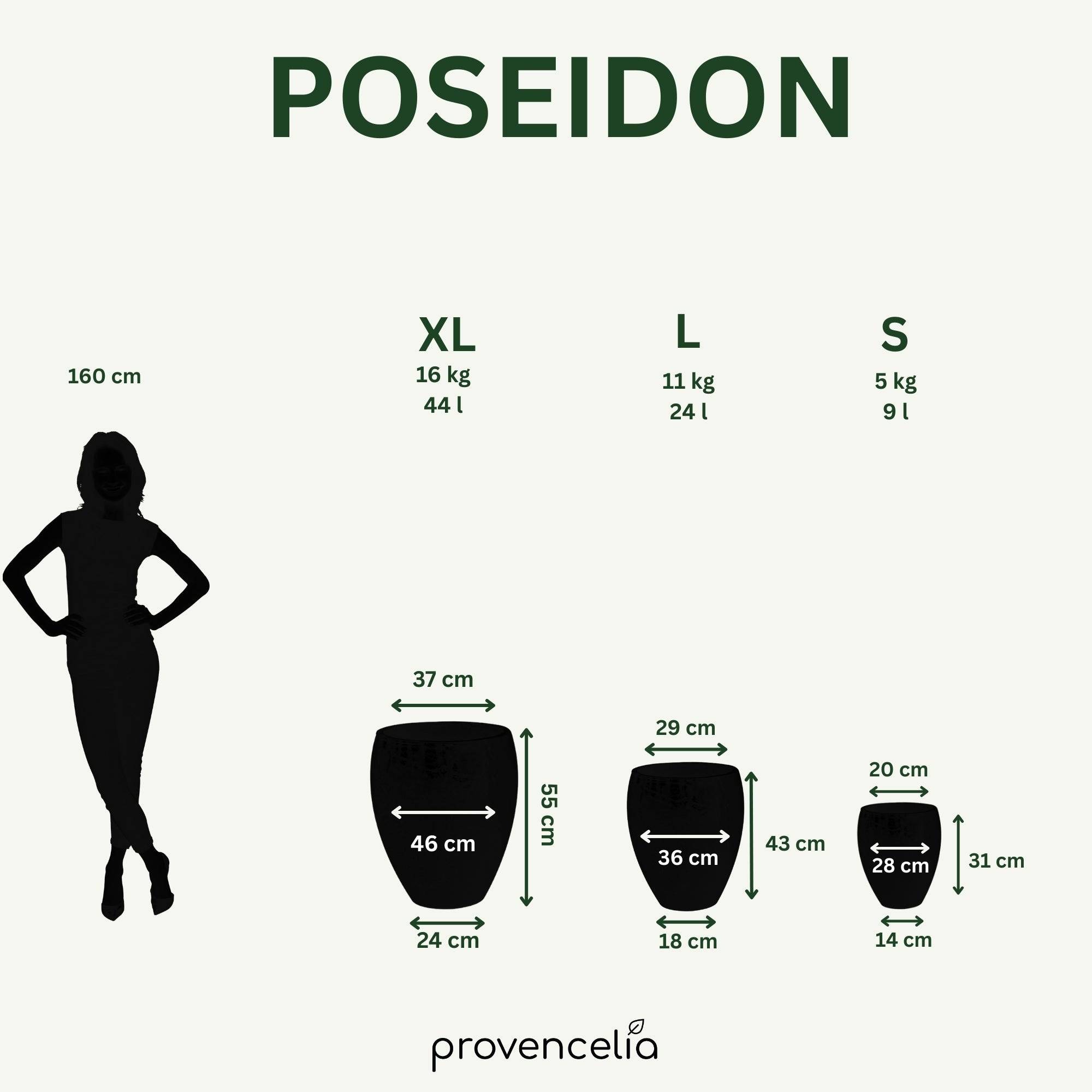Pot POSEIDON 36x43cm vert tropical - Image 2