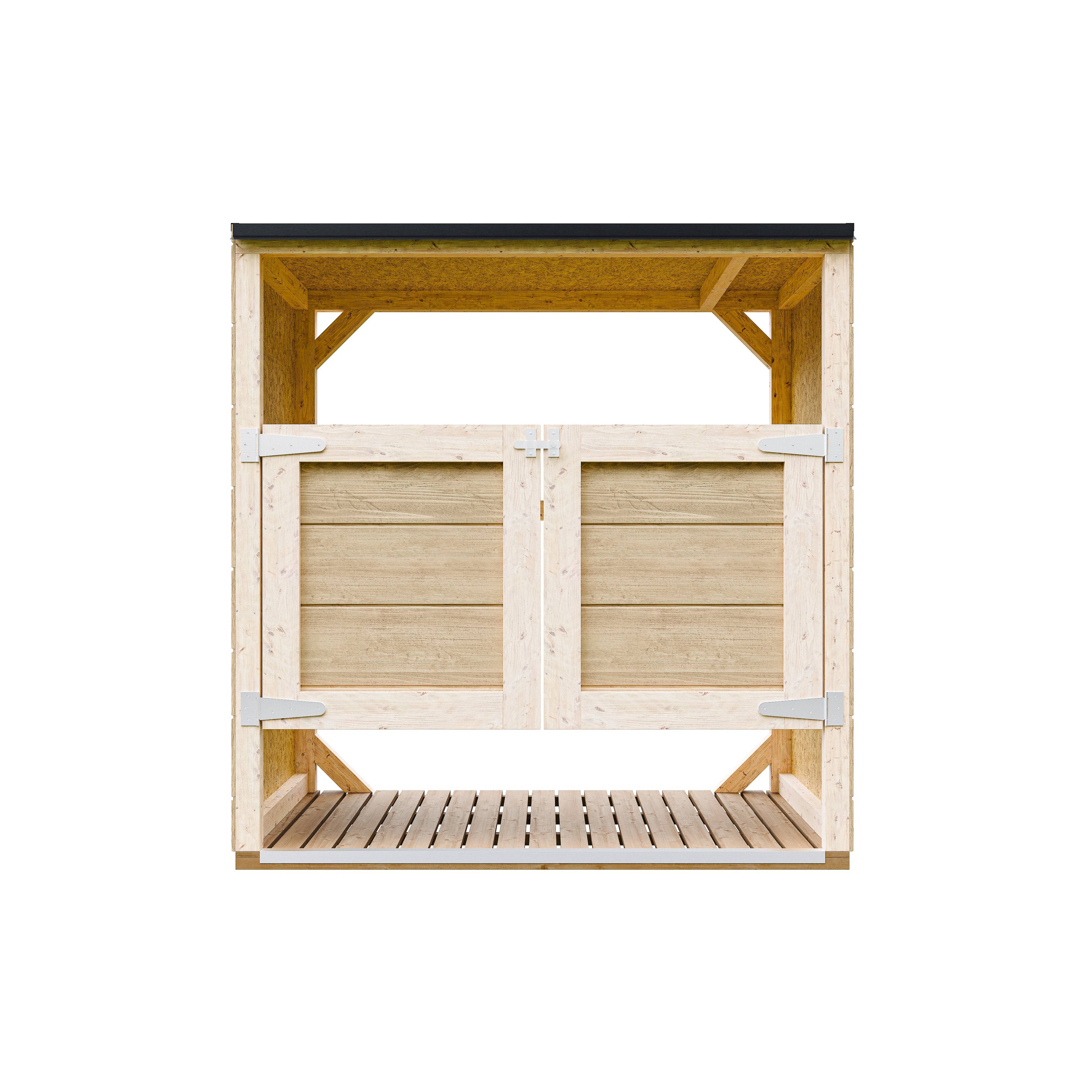 Timbela - Abri de jardin pour poubelles, Cache poubelle extérieur 1,14 m² / 2x240L - Timbela M980A - Image 1