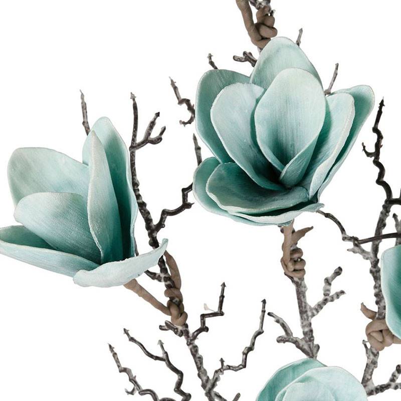 Tige Magnolia Artificielle Géante Turquoise en Polyester 107cm - Image 3