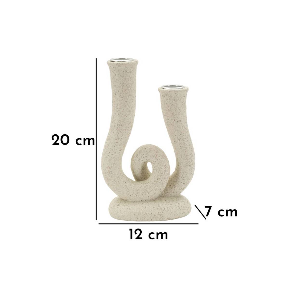 Paris Prix - Chandelier Double Moucheté "Stons" 20cm Crème - Image 7