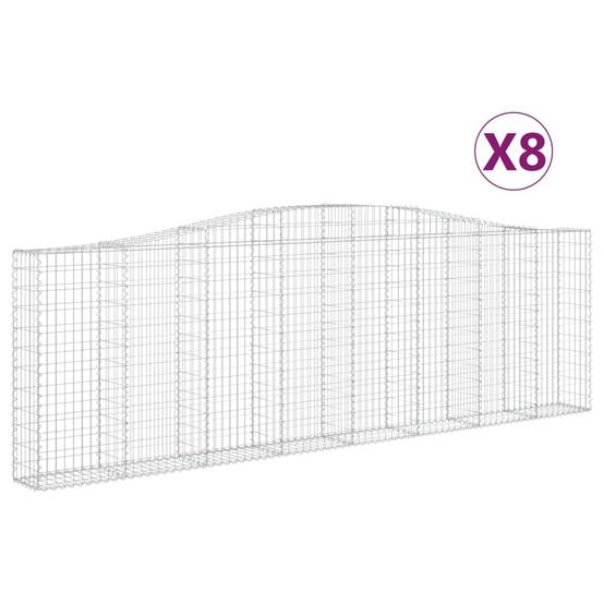 Vidaxl - Paniers à gabions arqués 8 pcs 400x30x120/140 cm Fer galvanisé vidaXL 3145845 - Image 2