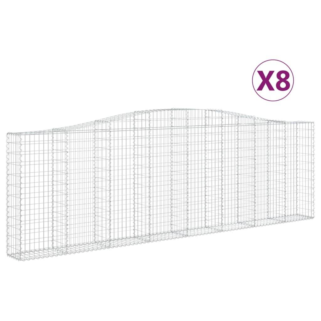 Vidaxl - Paniers à gabions arqués 8 pcs 400x30x120/140 cm Fer galvanisé vidaXL 3145845 - Image 2