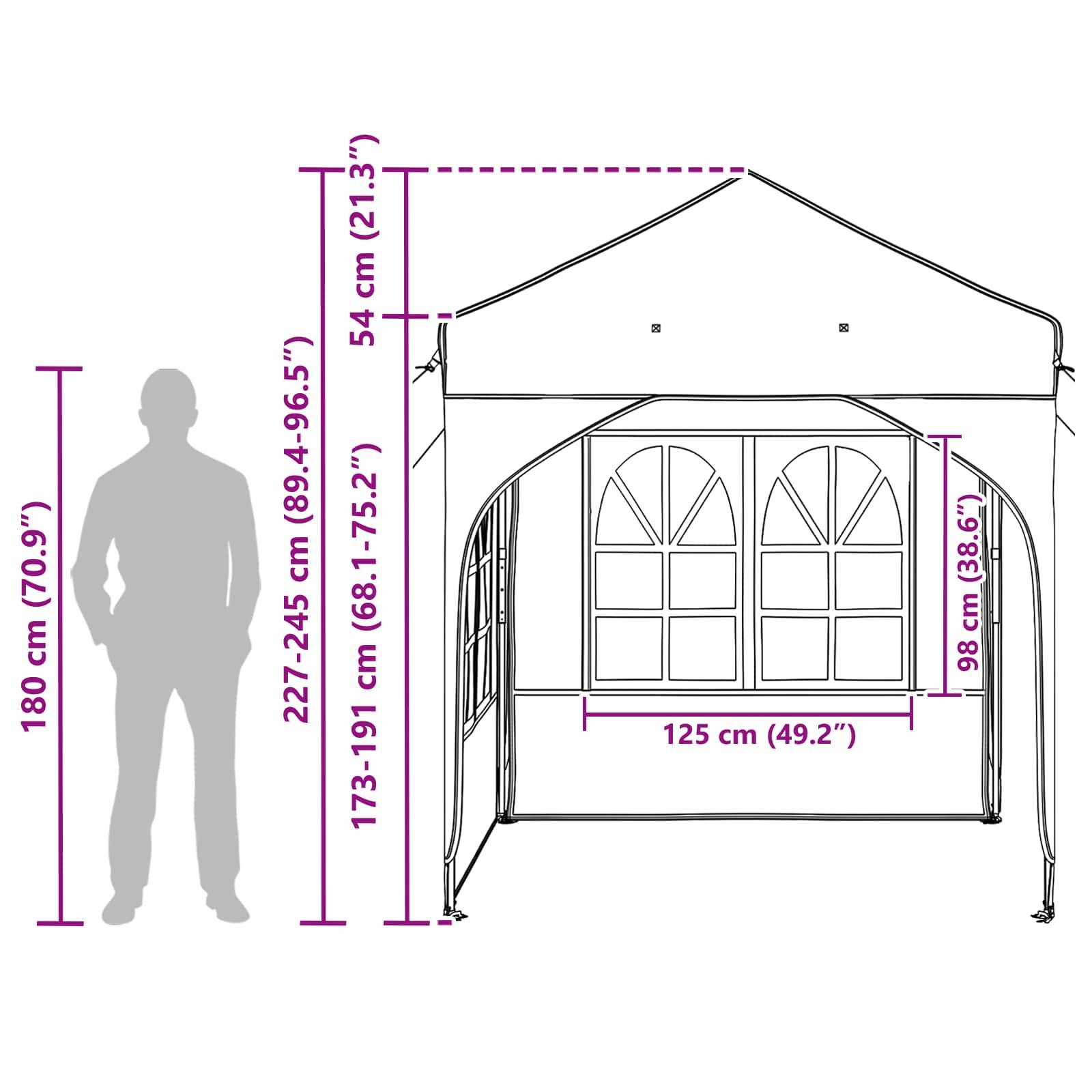 ComfortXL - Tente de réception pliable pop-up métal extérieur 2 parois 192x192 Bleu - ComfortXL Outdoor Living - Image 10