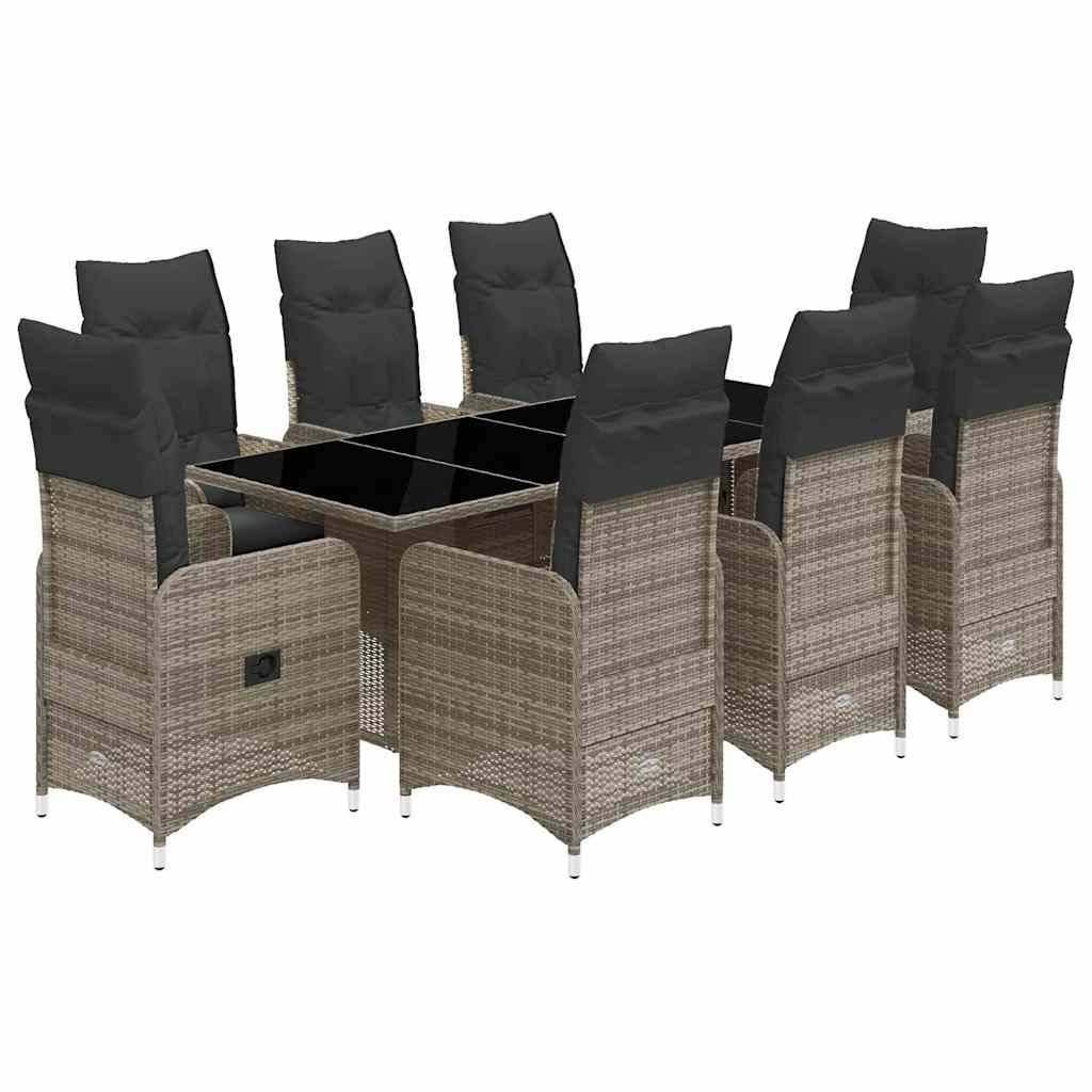 ComfortXL - Salon de Jardin Gris 8 Personnes, Table Verre 190cm, Fauteuils Relax dont 2 avec Repose-Pieds – ComfortXL Outdoor Living - Image 2