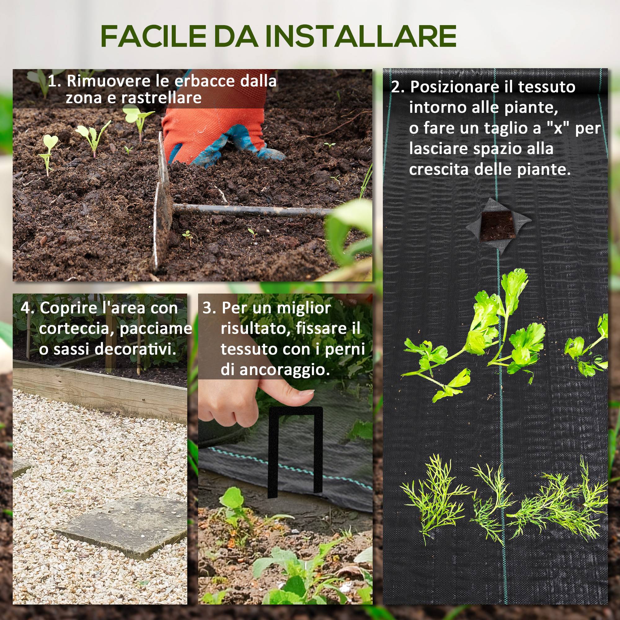 ComfortXL - Toile de paillage anti-mauvaises herbes en polypropylène noir 2 x 50 m 130 g/m² pour jardin et allées résistante - Image 5