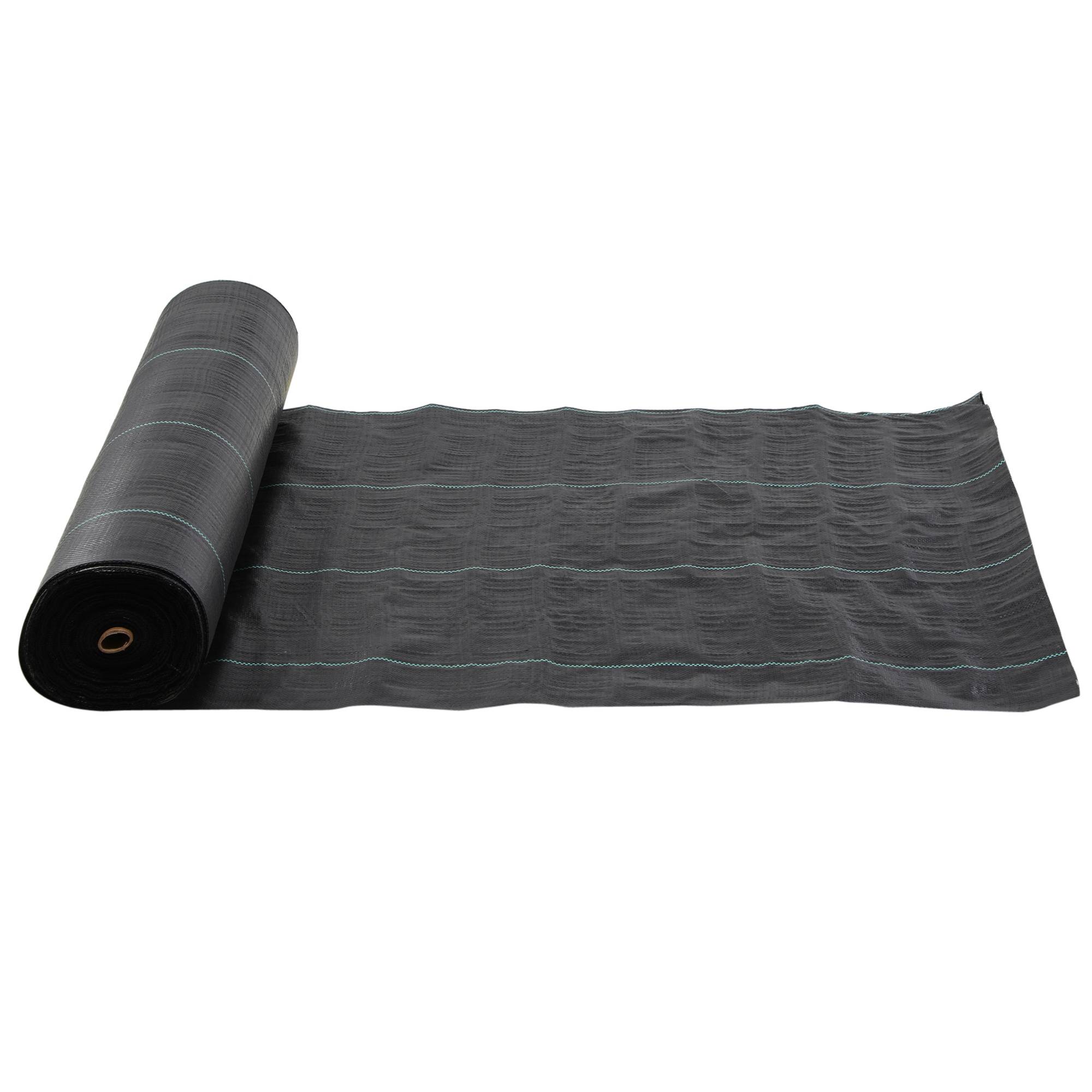 ComfortXL - Toile de paillage anti-mauvaises herbes en polypropylène noir 2 x 50 m 130 g/m² pour jardin et allées résistante - Image 2