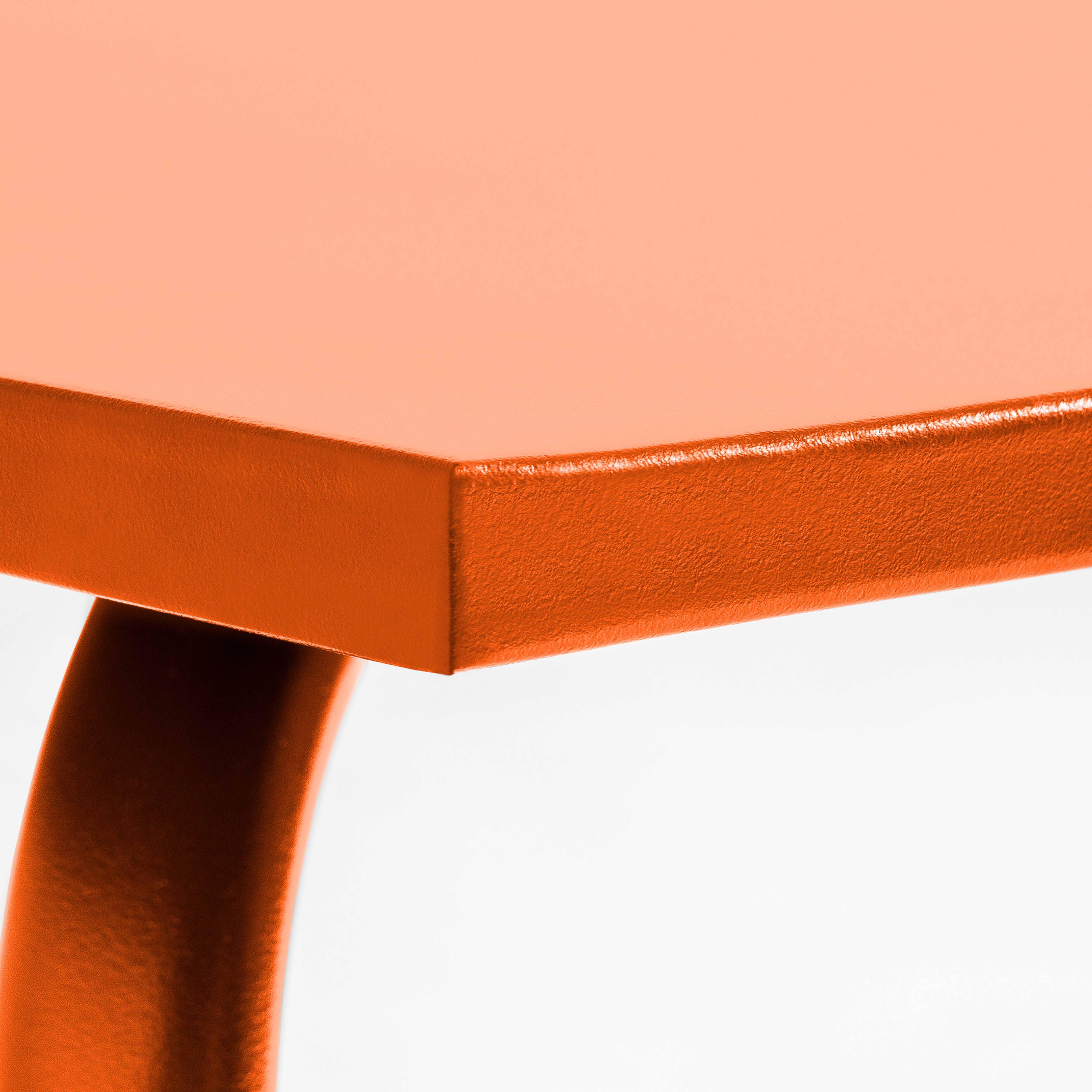 Oviala - Table de jardin carrée en métal 8 places 120 cm orange Palavas - Oviala - Imagen 6