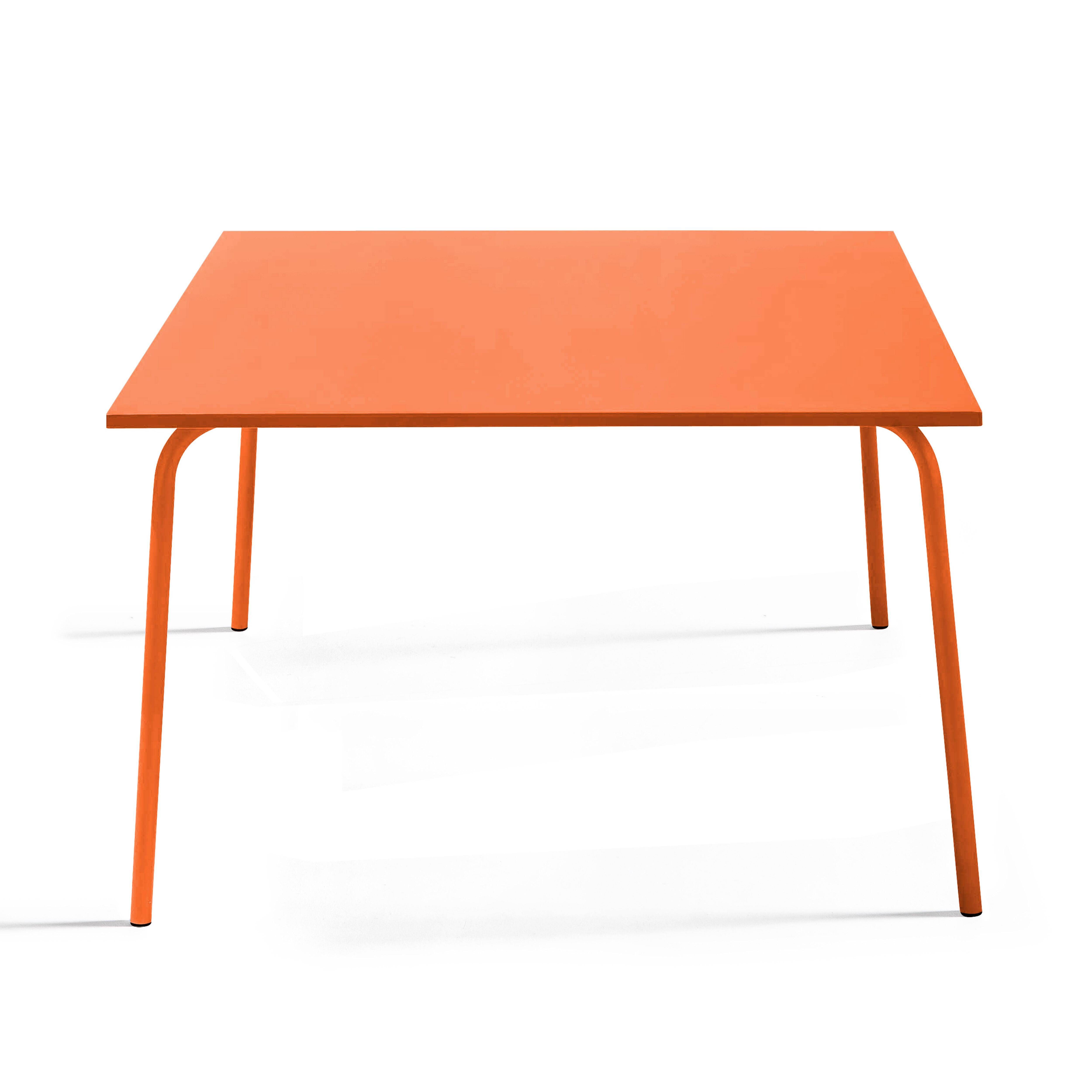 Oviala - Table de jardin carrée en métal 8 places 120 cm orange Palavas - Oviala - Imagen 5