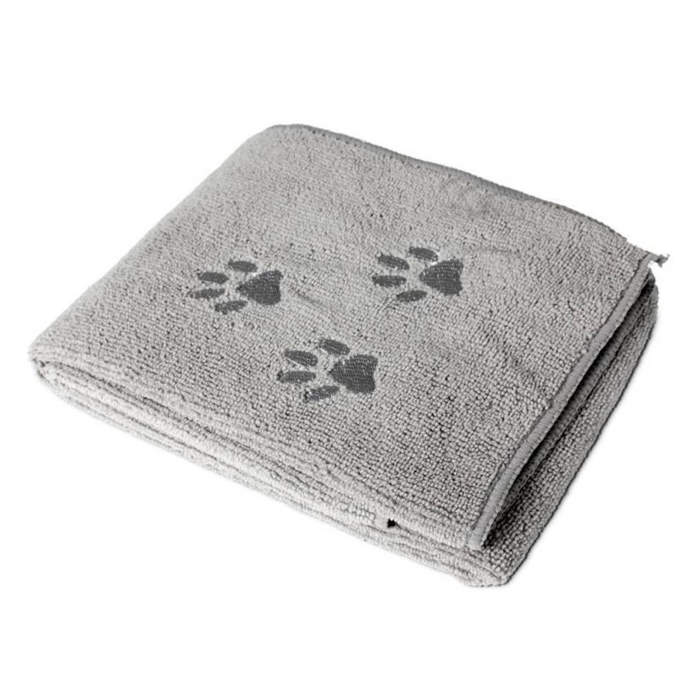 Serviette microfibre super absorbante, grise, 50 x 80 cm, pour chien. - Image 2