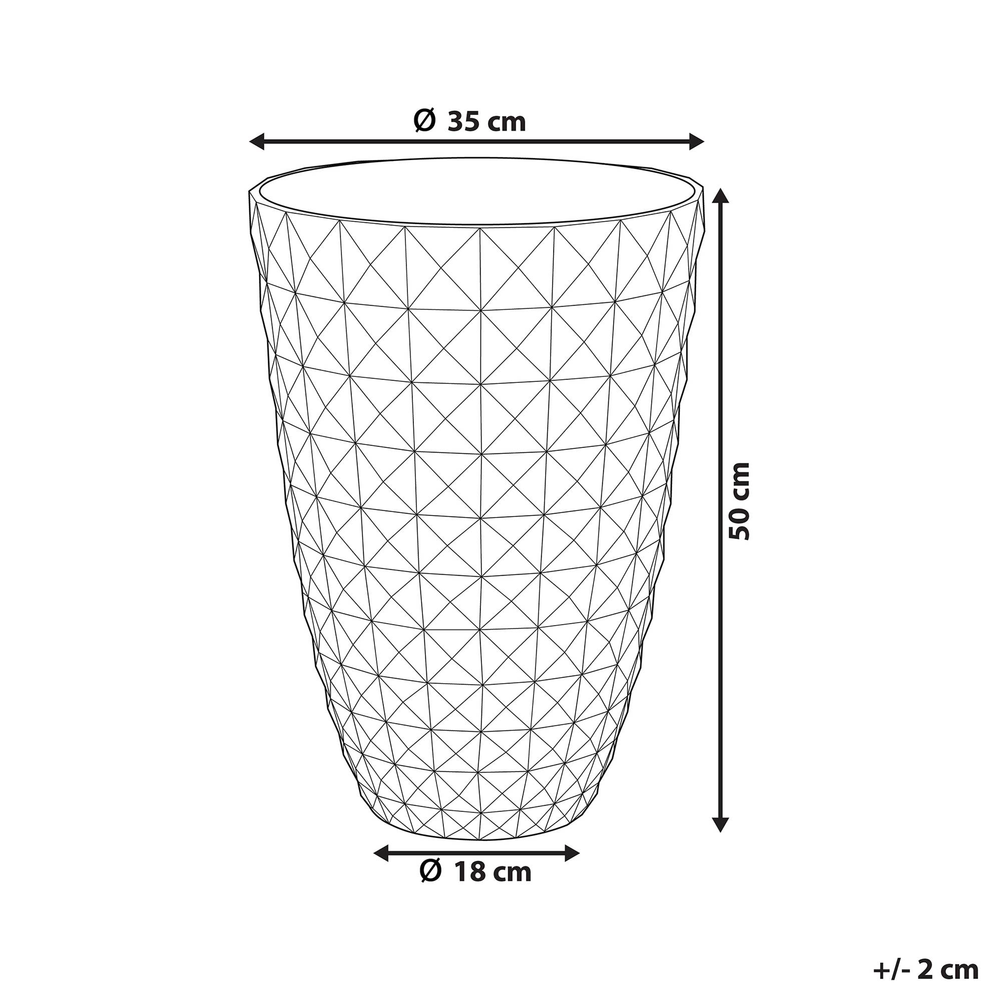 Beliani - Haut Cache-Pot Bleu Marine en Fibre d'Argile et Verre 35 cm Diamètre Rond avec Relief Pot de Fleurs Idéal pour Extérieur et Intérieur - Imagen 3