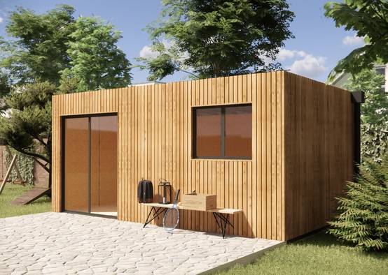 Sans Marque - Studio de jardin sans permis en bois 5,5 x 3,5 x 2,7 m avec plancher isolé - Image 6