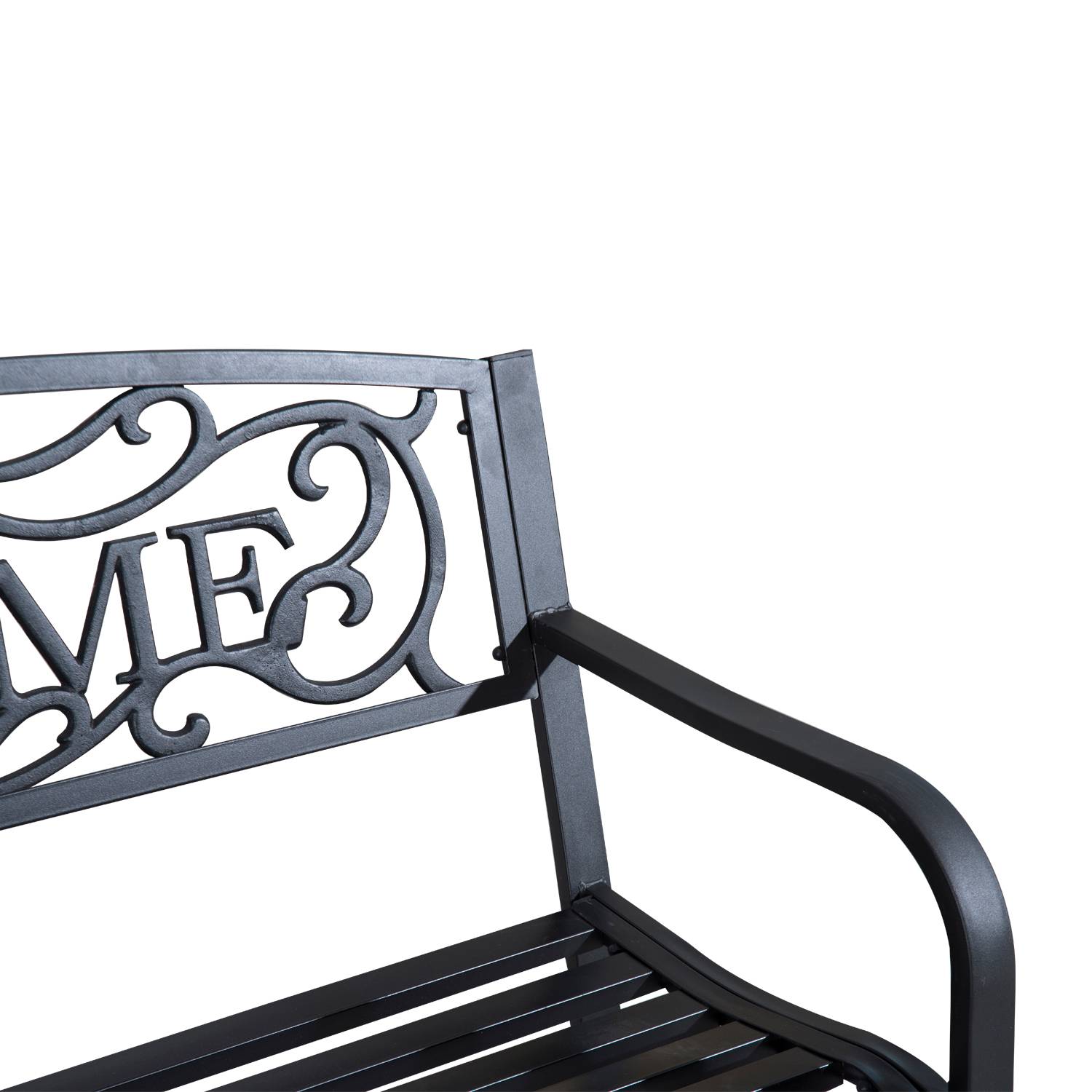 ComfortXL - Banc de jardin 2 places métal noir 127 x 60 x 87 cm terrasse extérieur antirouille - ComfortXL Outdoor Living - Image 8