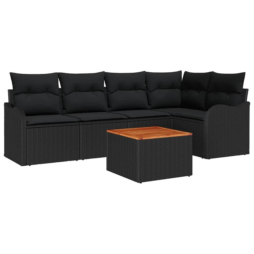 Salon de jardin 5 places résine tressée modulable avec coffres de rangement Noir – ComfortXL Outdoor Living - Image 2