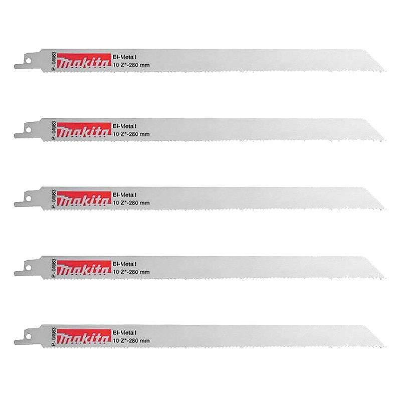 Makita - Lot de 5 lames de scie sabre MAKITA P-04983 Bi-Métal flexibles pour acier et Inox (3,5 à 5 mm) Makita