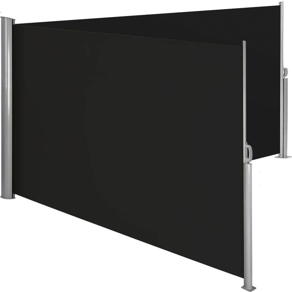 Helloshop26 - Auvent store latéral brise-vue paravent rétractable double noir 180 x 600 cm - Imagen 1