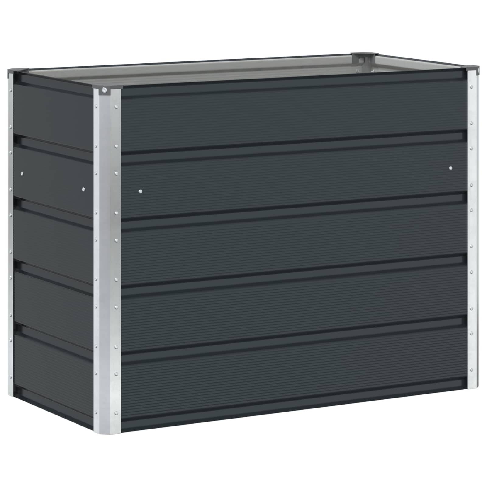 Helloshop26 - Jardinière moderne 100 x 50 x 77 cm pour jardin terrasse design industriel en acier galvanisé anthracite - Image 1
