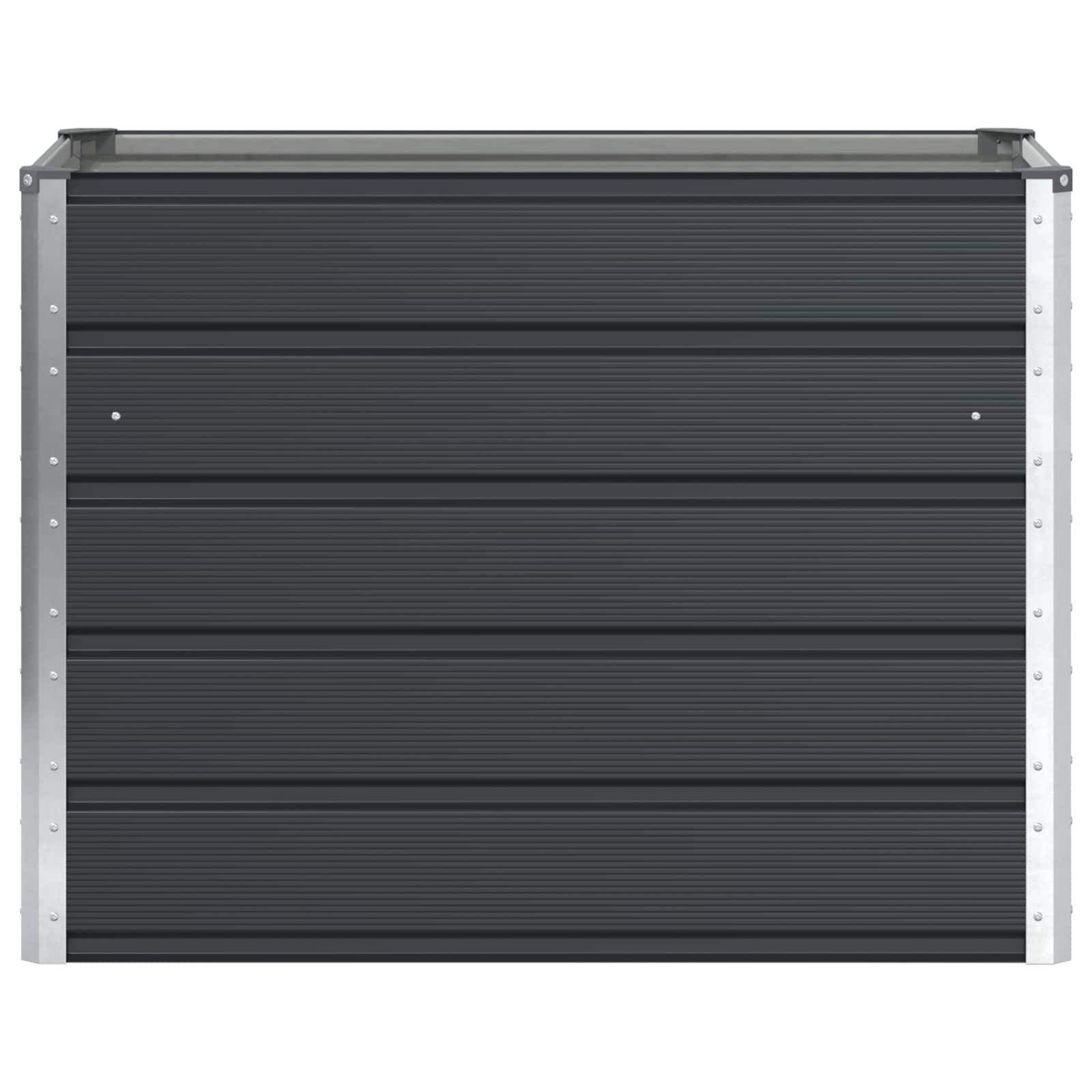 Helloshop26 - Jardinière moderne 100 x 50 x 77 cm pour jardin terrasse design industriel en acier galvanisé anthracite - Image 2