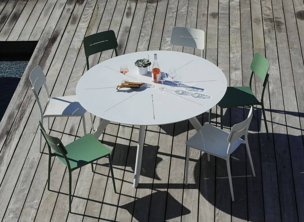 Proloisirs - Table de jardin ronde Seven en aluminium - blanc 150 cm PROLOISIRS - Image 3