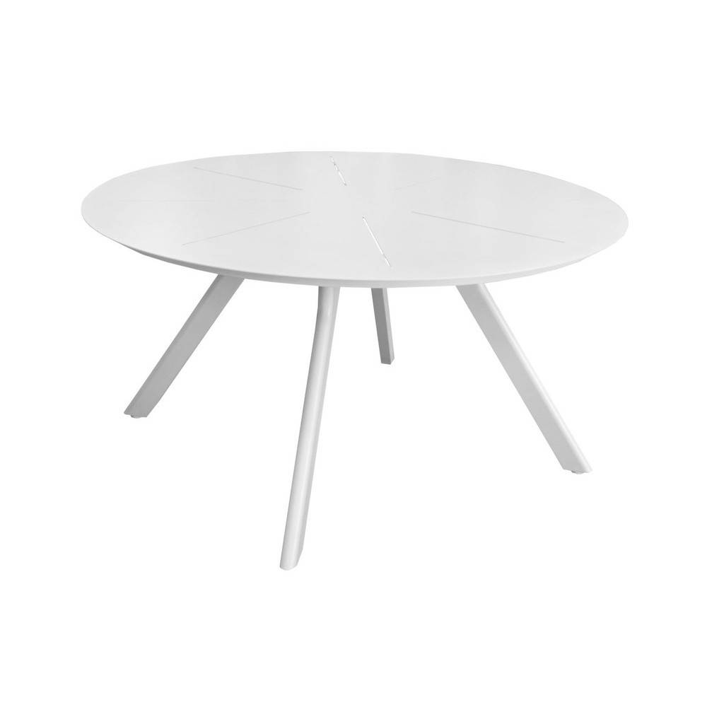 Proloisirs - Table de jardin ronde Seven en aluminium - blanc 150 cm PROLOISIRS