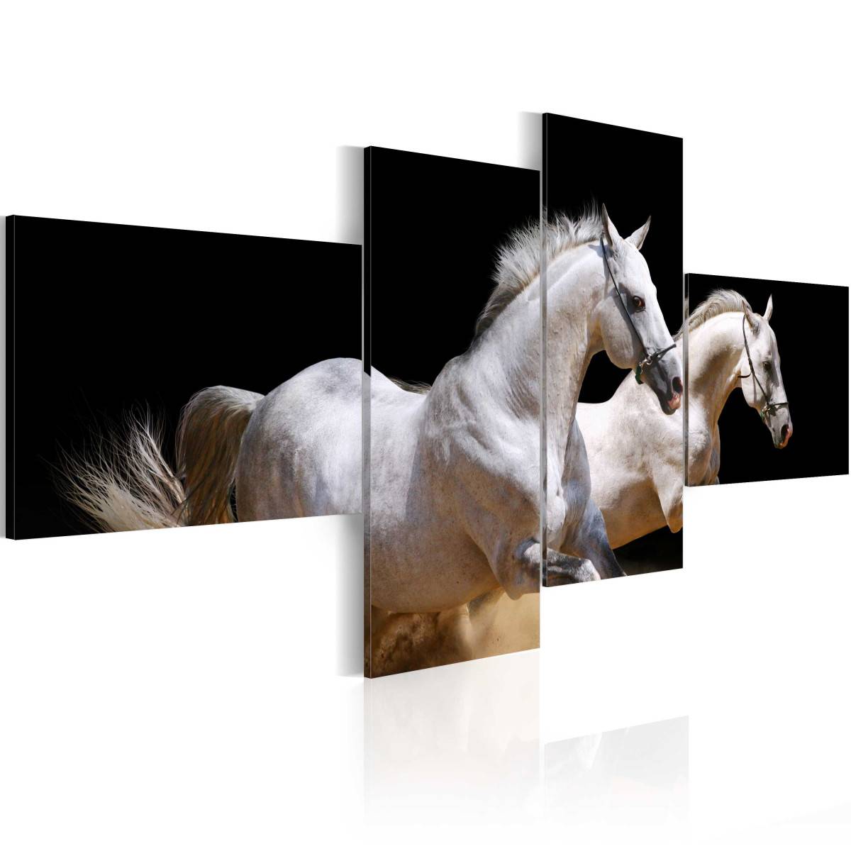 Tableau Imprimé "Monde des Animaux Chevaux au Galop" 90 x 200 cm - Image 1