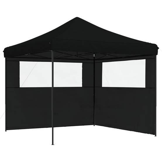 ComfortXL - Tente Pliante 3x3 m Acier avec 2 Parois Latérales pour Marché Professionnel Noir – ComfortXL Outdoor Living - Image 2