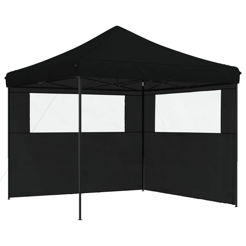 ComfortXL - Tente Pliante 3x3 m Acier avec 2 Parois Latérales pour Marché Professionnel Noir – ComfortXL Outdoor Living - Image 2