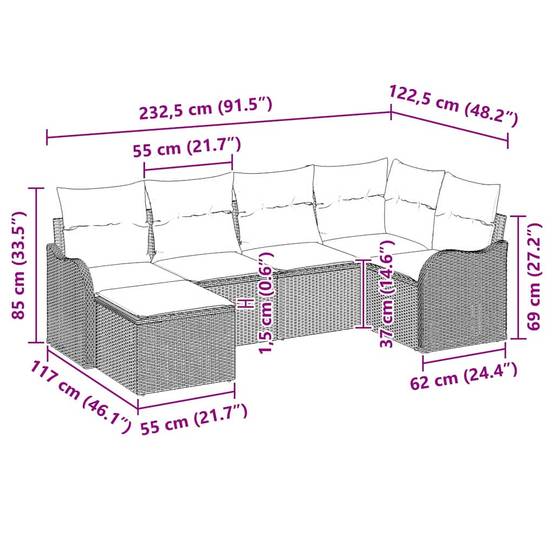 ComfortXL - Salon de jardin 6 places en polyrotin marron tissé main modulable pour terrasse et jardin – ComfortXL Outdoor Living - Image 9