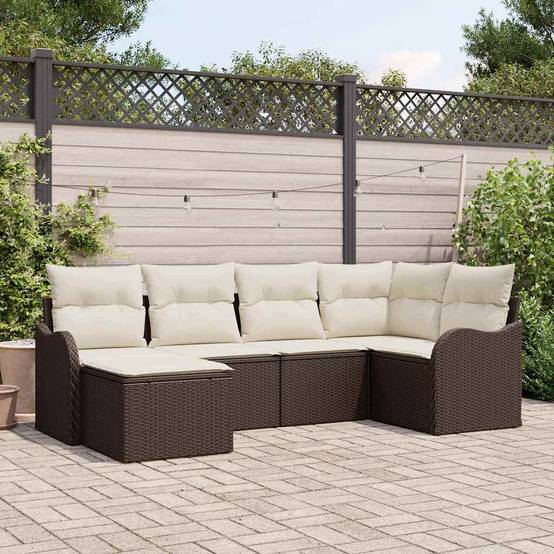 ComfortXL - Salon de jardin 6 places en polyrotin marron tissé main modulable pour terrasse et jardin – ComfortXL Outdoor Living - Image 1