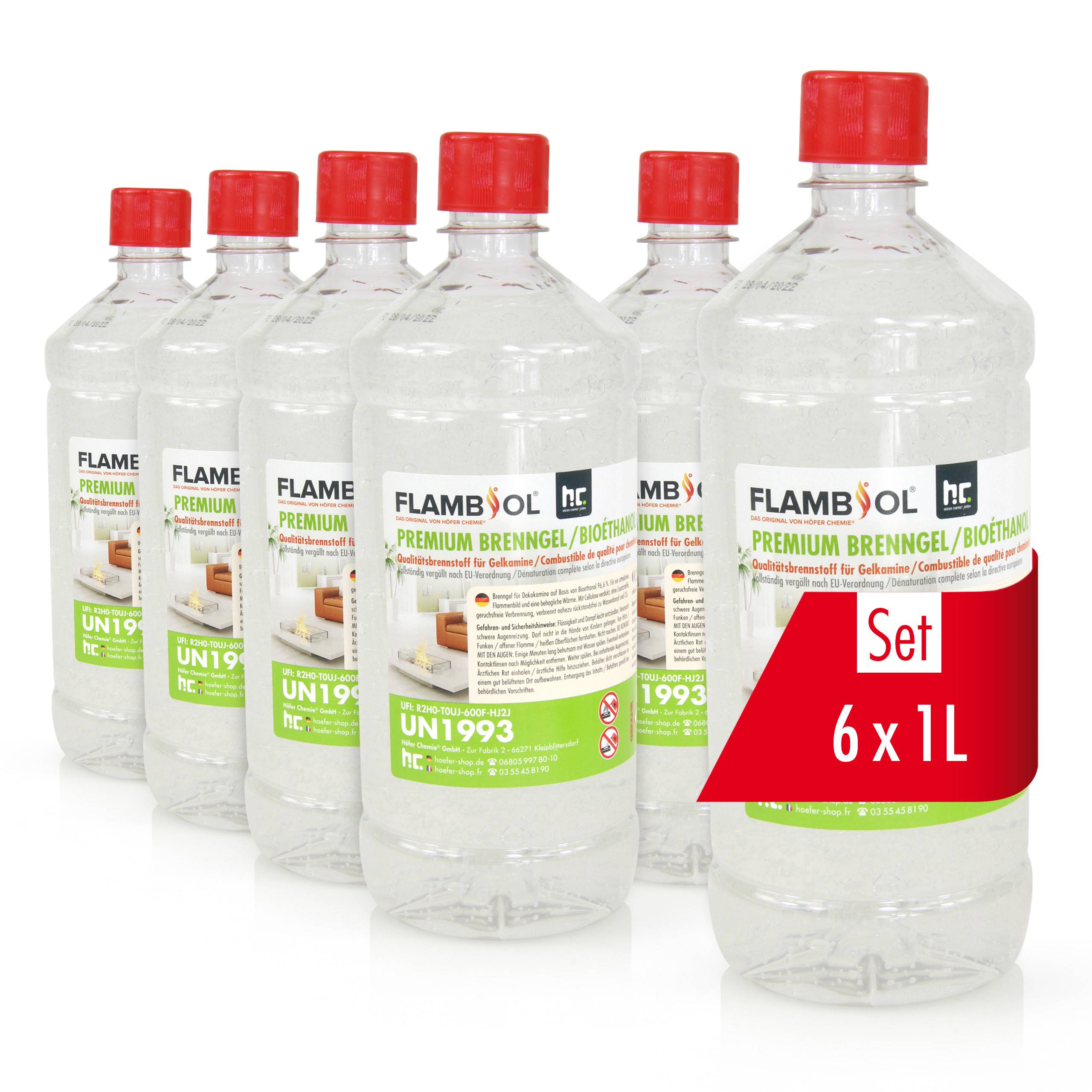 Bioéthanol premium sous forme de gel FLAMBIOL® en bouteille de 1 L x 24 - Image 6