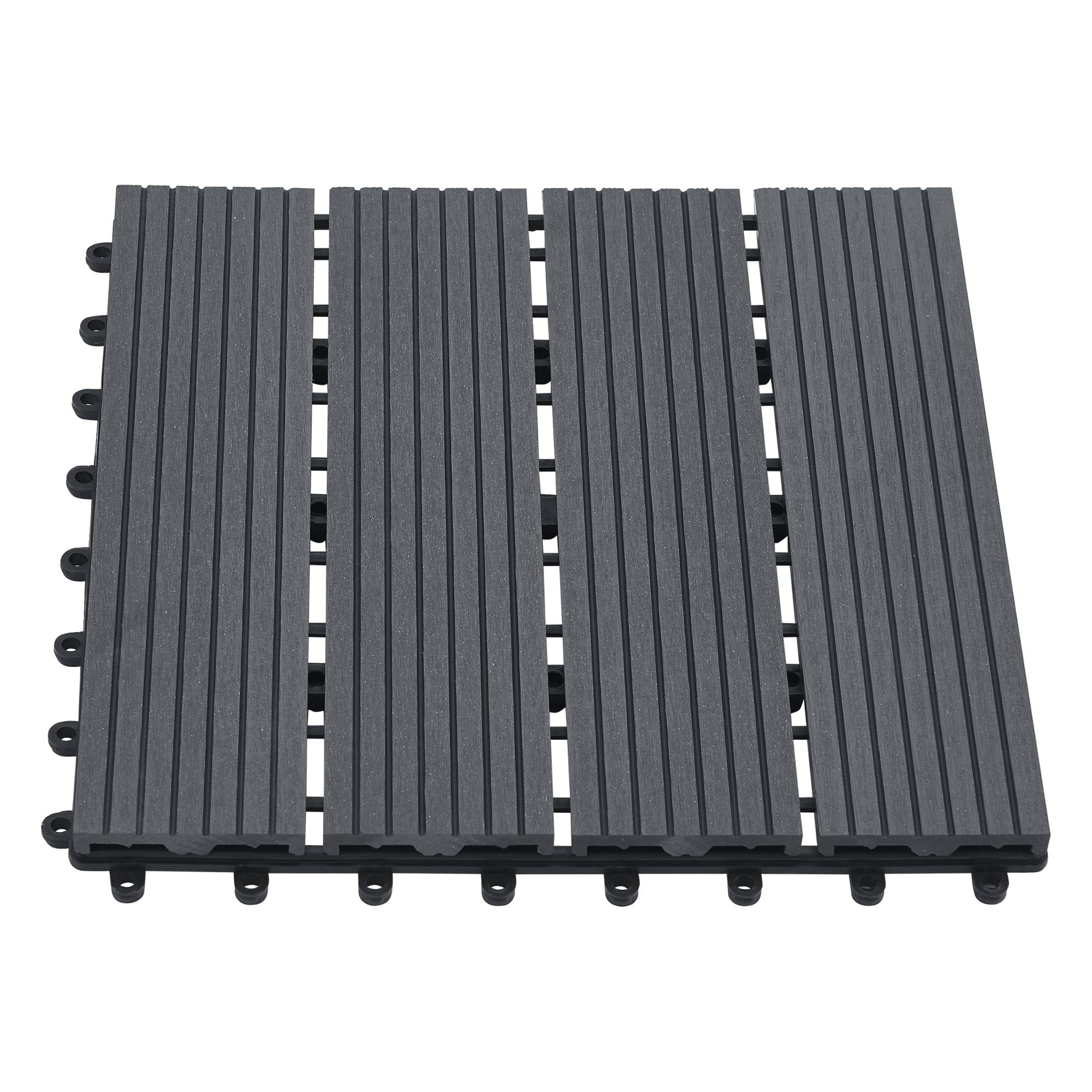 Set de 11 losetas de jardín Schramberg de madera compuesta 1m² 30 x 30 x 2,2 cm gris oscuro en.casa - Imagen 4