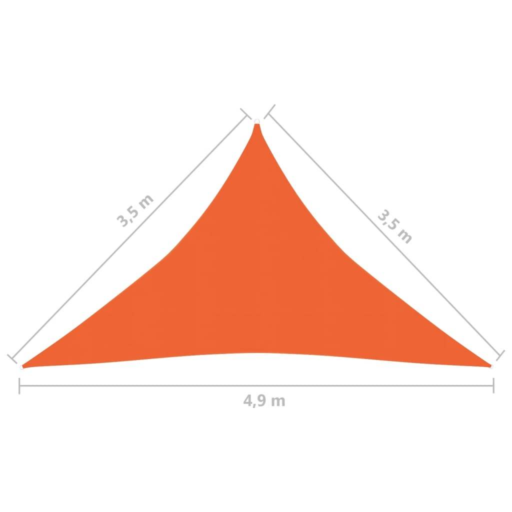 Helloshop26 - Voile toile d'ombrage parasol 160 g/m² 3,5 x 3,5 x 4,9 m PEHD orange - Imagen 6