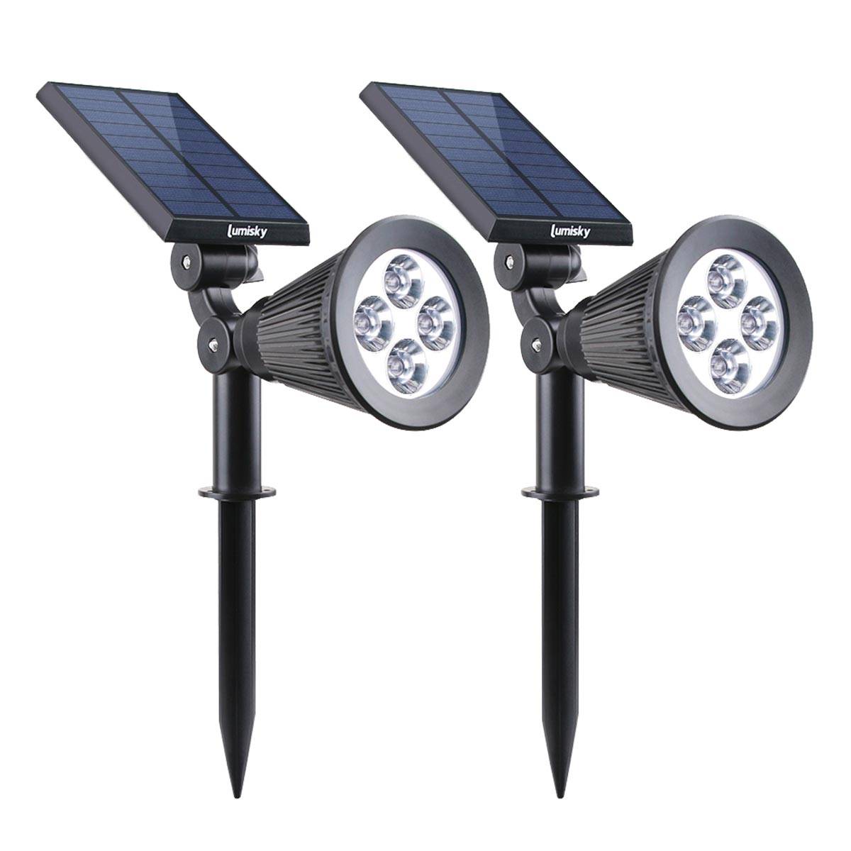 Lumisky - 2 Spots solaires projecteurs SPIKY Blanc froid 100LM - Imagen 1
