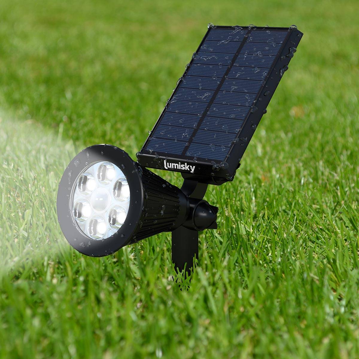 Lumisky - 2 Spots solaires projecteurs SPIKY Blanc froid 100LM - Imagen 3