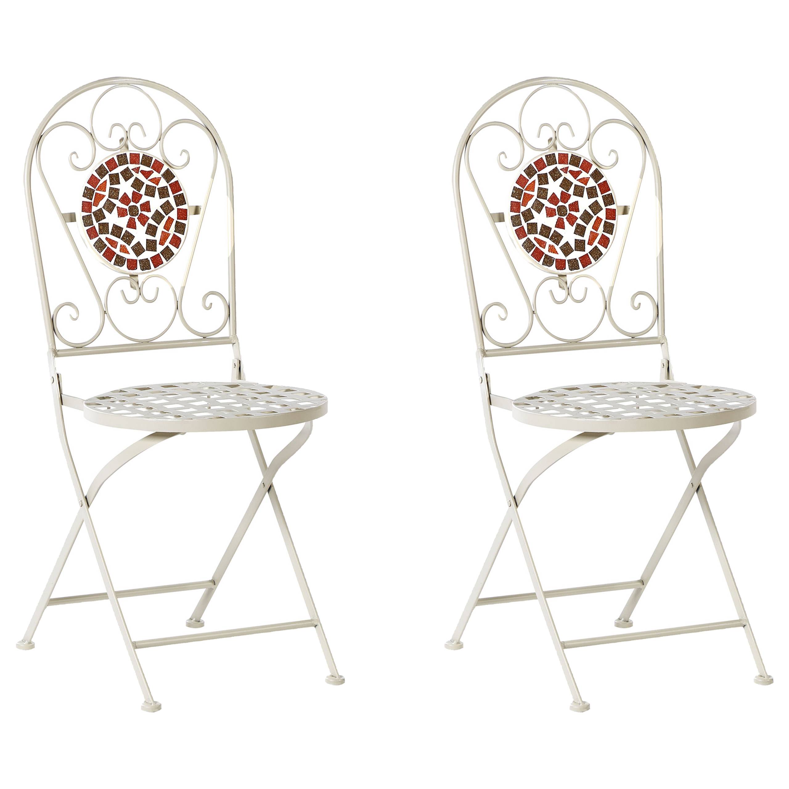 Beliani - Set de bistrot, 2 Personnes Métal Blanc SPELLO - Beliani - Imagen 6