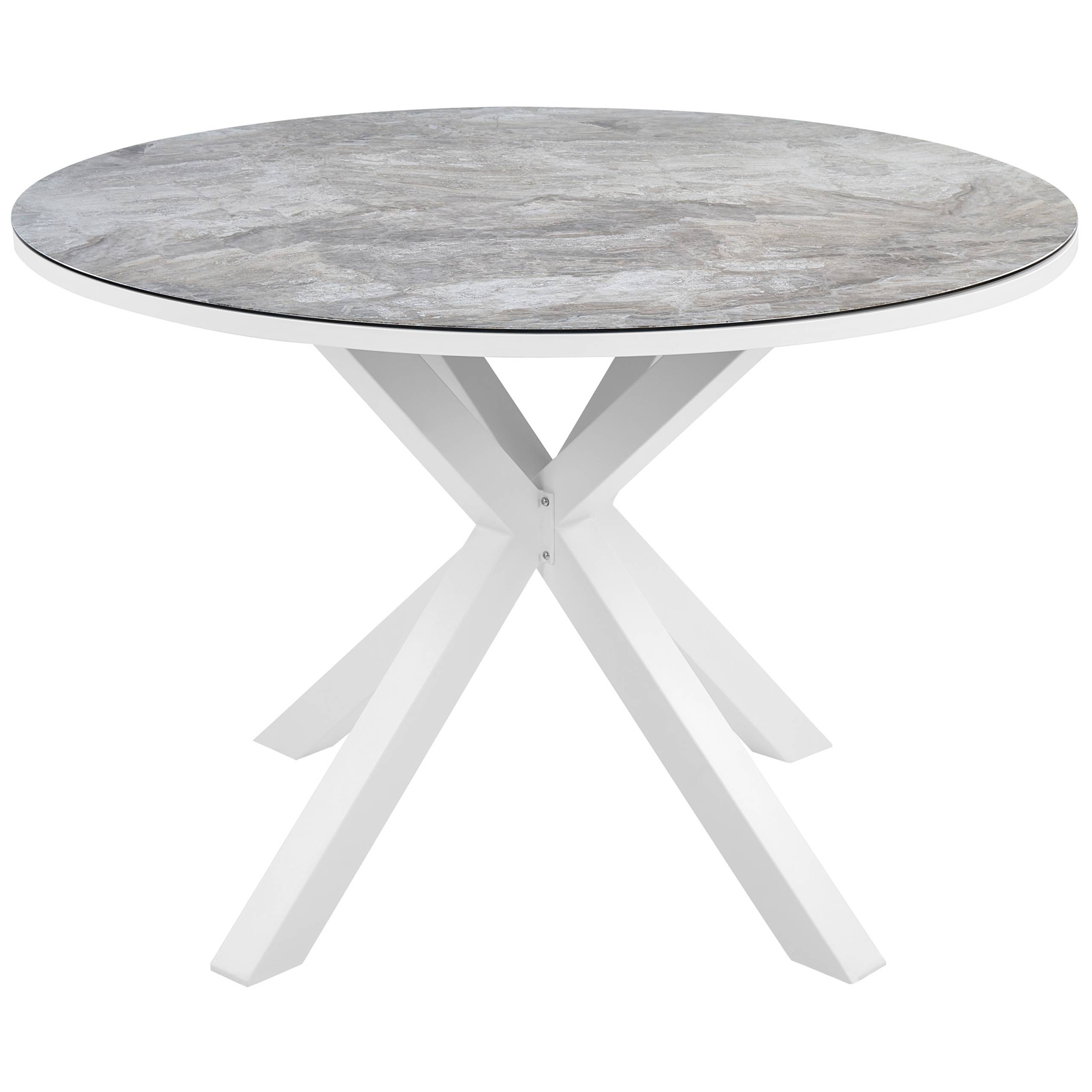 Beliani - Set de salle à manger, 4 Personnes Aluminium Gris/blanc MALETTO/GROSSETO - Beliani - Imagen 5