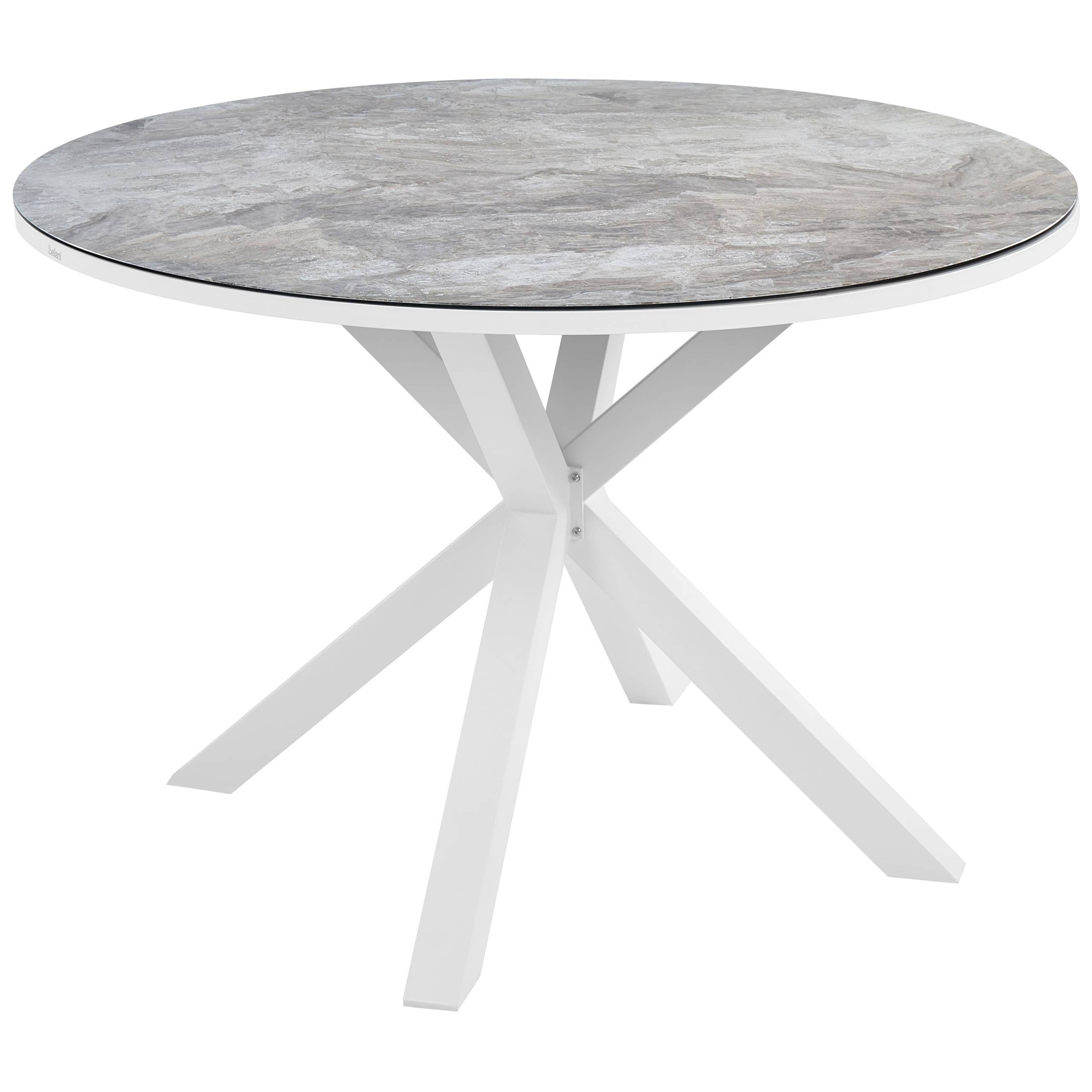 Beliani - Set de salle à manger, 4 Personnes Aluminium Gris/blanc MALETTO/GROSSETO - Beliani - Imagen 4