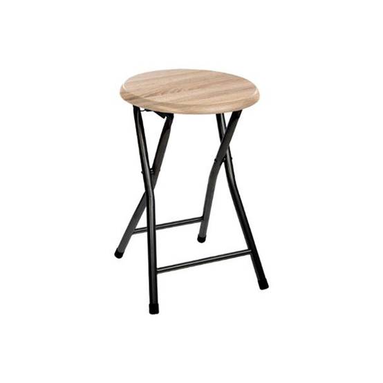 Tabouret Pliant "Utilitaire" 46cm Noir & Naturel