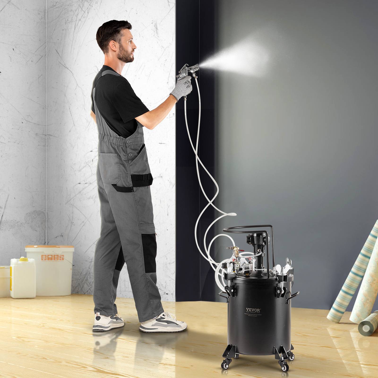 Vevor - VEVOR Réservoir peinture sous pression 30L, agitation auto. Système avec pistolet, réglable 70 PSI. Décoration. - Image 8